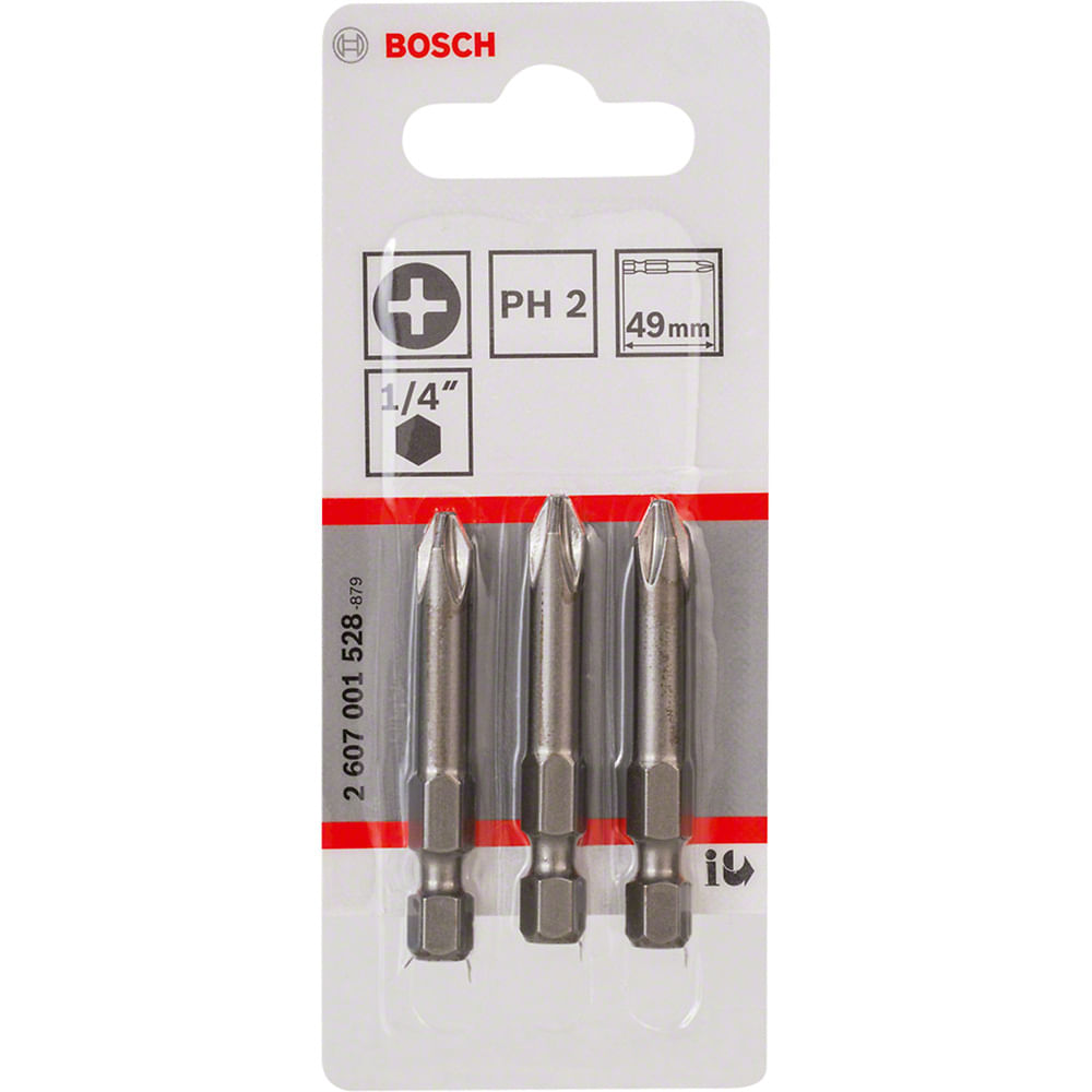 Jogo de Bits Phillips PH2 Extra Hard 49mm com 3 Pecas Bosch-76323_02